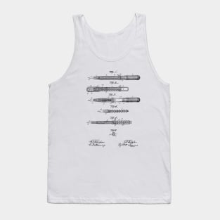 Fountain Pen Vintage Patent Hand Drawing Tank Top